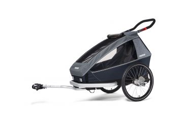 CROOZER KID FOR 1 PLUS Vaaya GRAPHITE BLUE 2020 2v1 odpružený vozík za kolo - 1