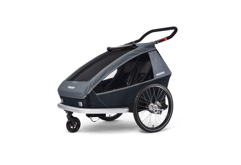 CROOZER KID FOR 2 PLUS Vaaya GRAPHITE BLUE 2020 2v1 odpružený vozík za kolo - 2