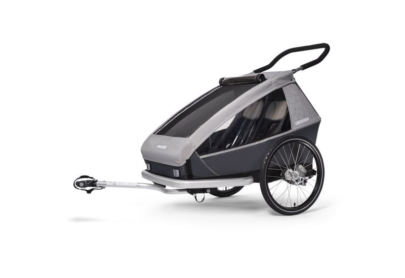 CROOZER KID FOR 2 Keeke STONE GREY 2020 2v1 odpružený vozík za kolo - 1 CROOZER KID FOR 2 Keeke STONE GREY 2020 2v1 odpružený vozík za kolo - 1
